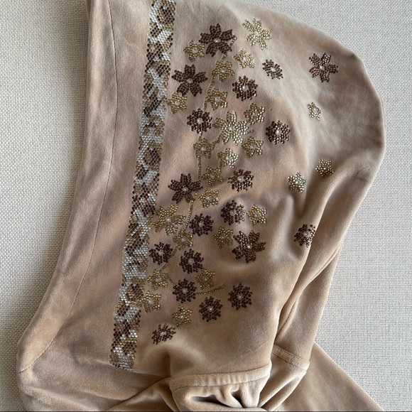 Authentic Christian Dior Velvet Vintage Sweatshirt Hoodie with Crystals - Picture 9 of 13